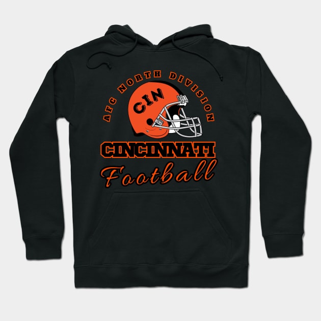 Cincinnati Football Vintage Style Hoodie by Borcelle Vintage Apparel 